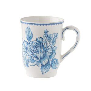 Pioneer Woman Agatha Floral Stoneware Mug Ceramic Cup Blue 12oz New